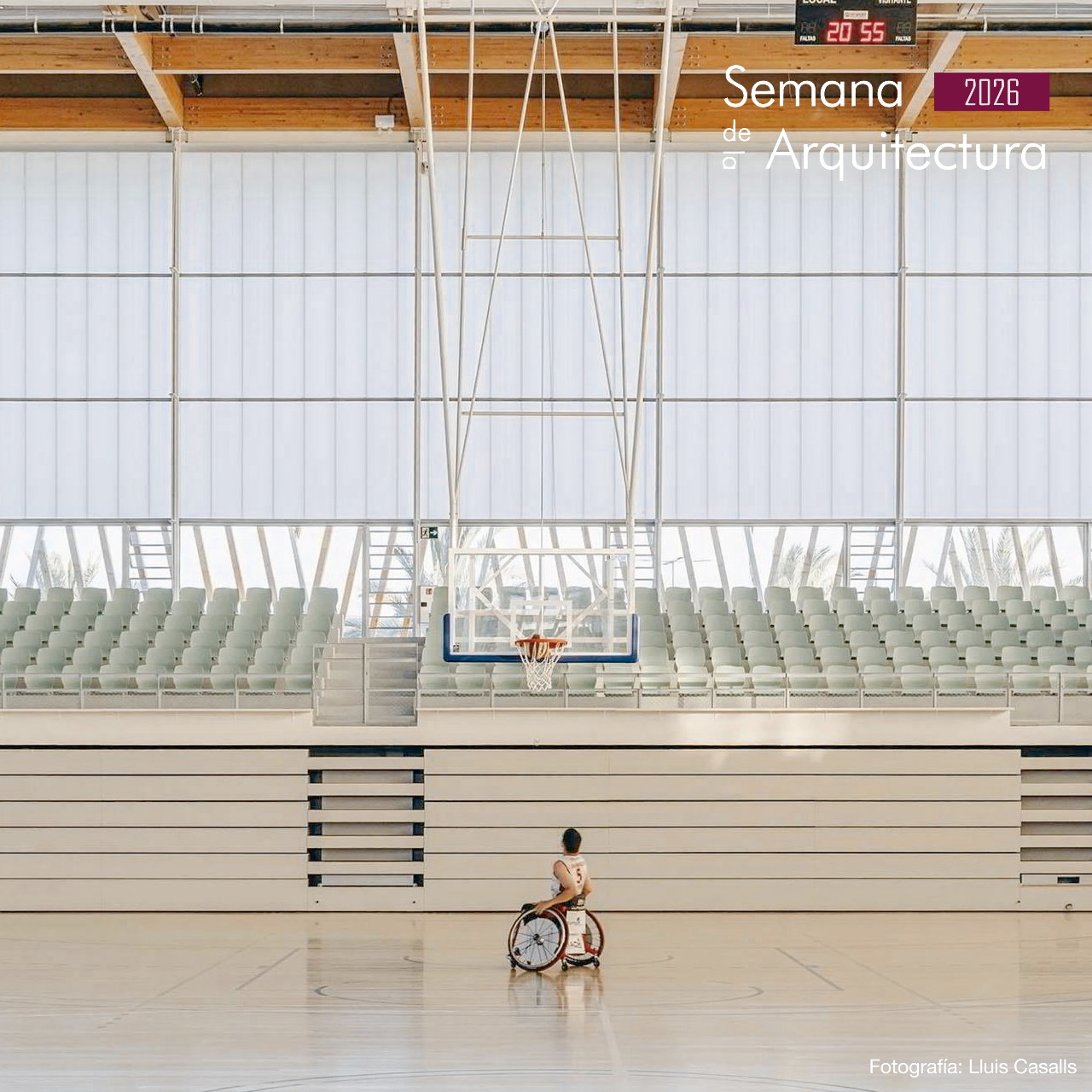 Visita guiada a pabellón deportivo en Elche, de Rojo y Fernández-Shaw arquitectos