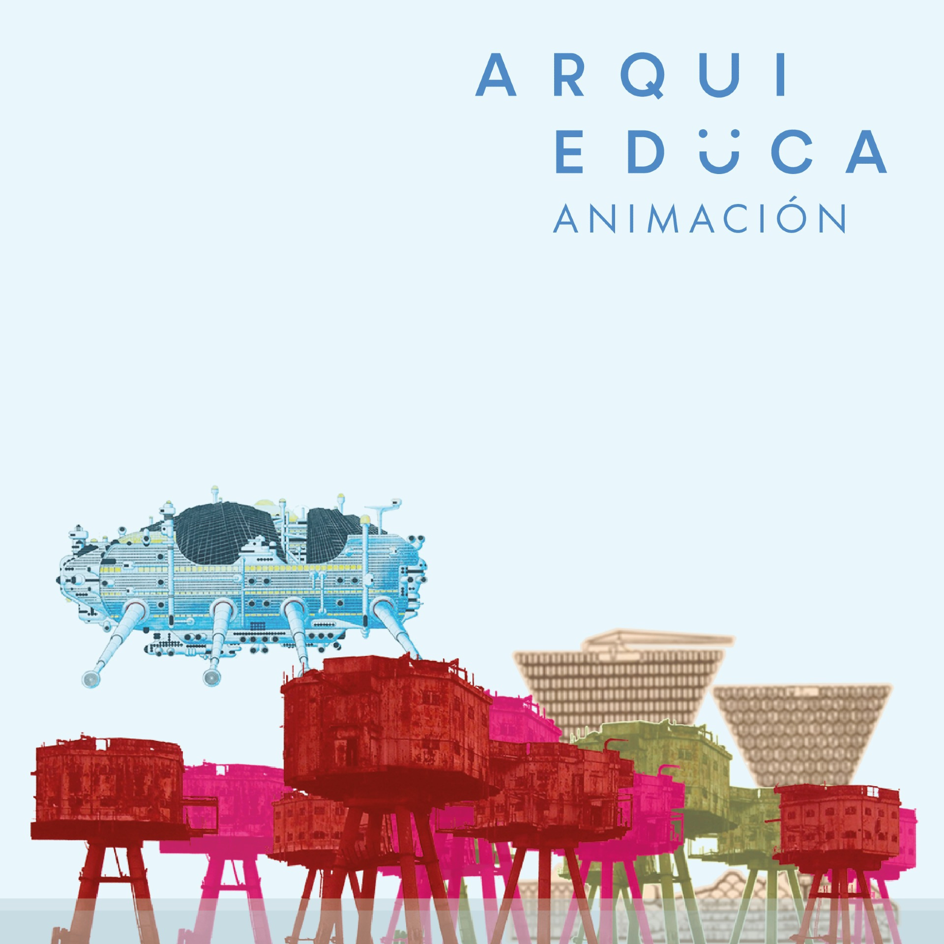 Arquieduca de animación sobre la ciudad del futuro