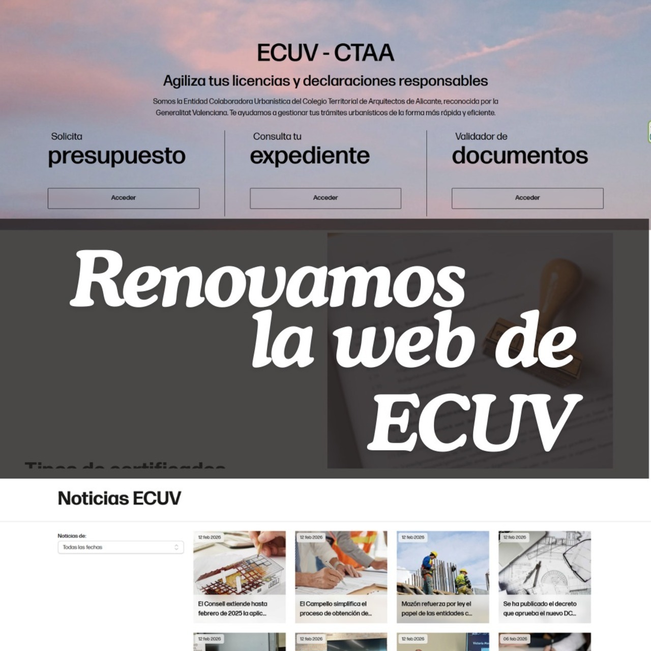 La ECUV-CTAA renueva su web para ofrecer un servicio más ágil y accesible