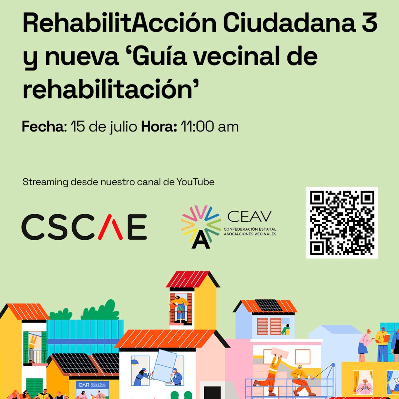 Presentación de la tercera fase del proyecto ‘Rehabilitacción Ciudadana” y la nueva Guía vecinal de rehabilitación. 